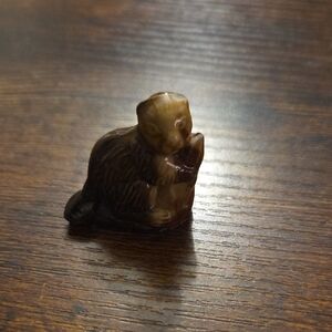 miniature ceramic figurine of a beaver from the Wade Whimsies collection.